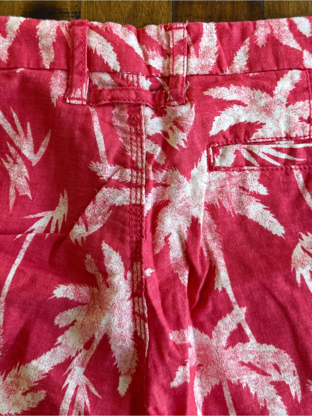 Onia Linen Blend Chambray Palm Print Austin Shorts | Size 30 - Picture 7 of 12